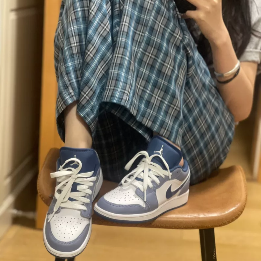 Giày Nike Air Jordan 1 Low GS 'Ashen Slate' 553560-414 - Ảnh 5