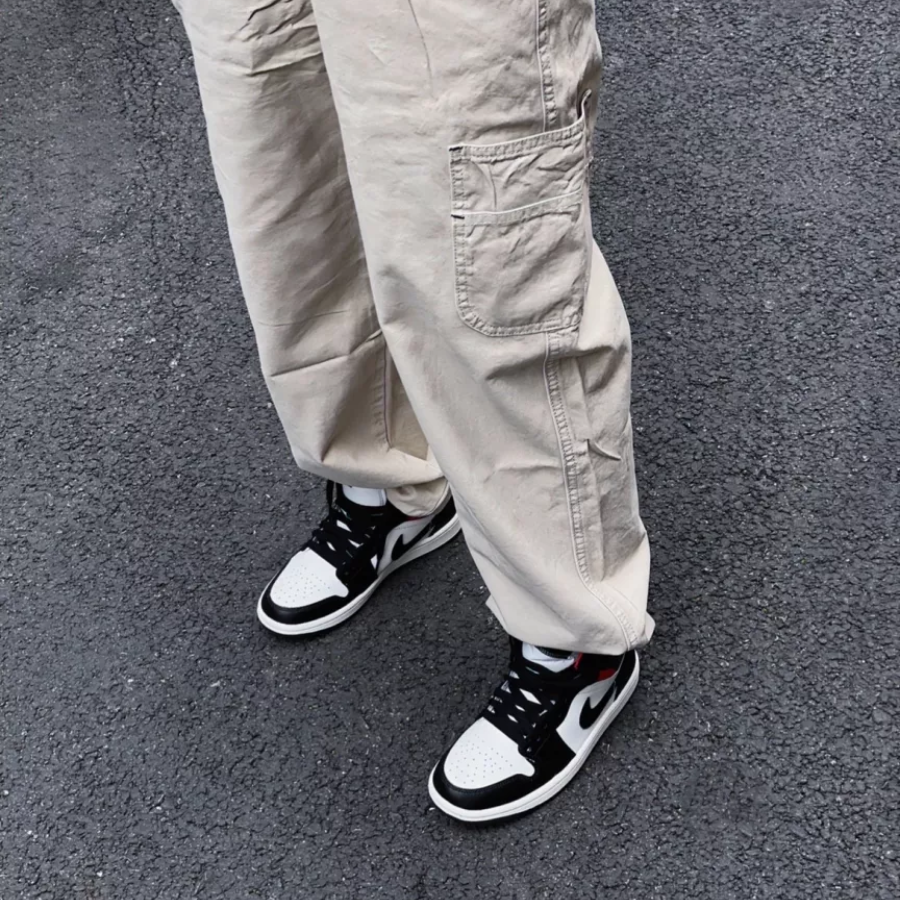 Giày Nike Air Jordan 1 Mid 'Black Sail Gym Red' BQ6472-061 - Ảnh 6