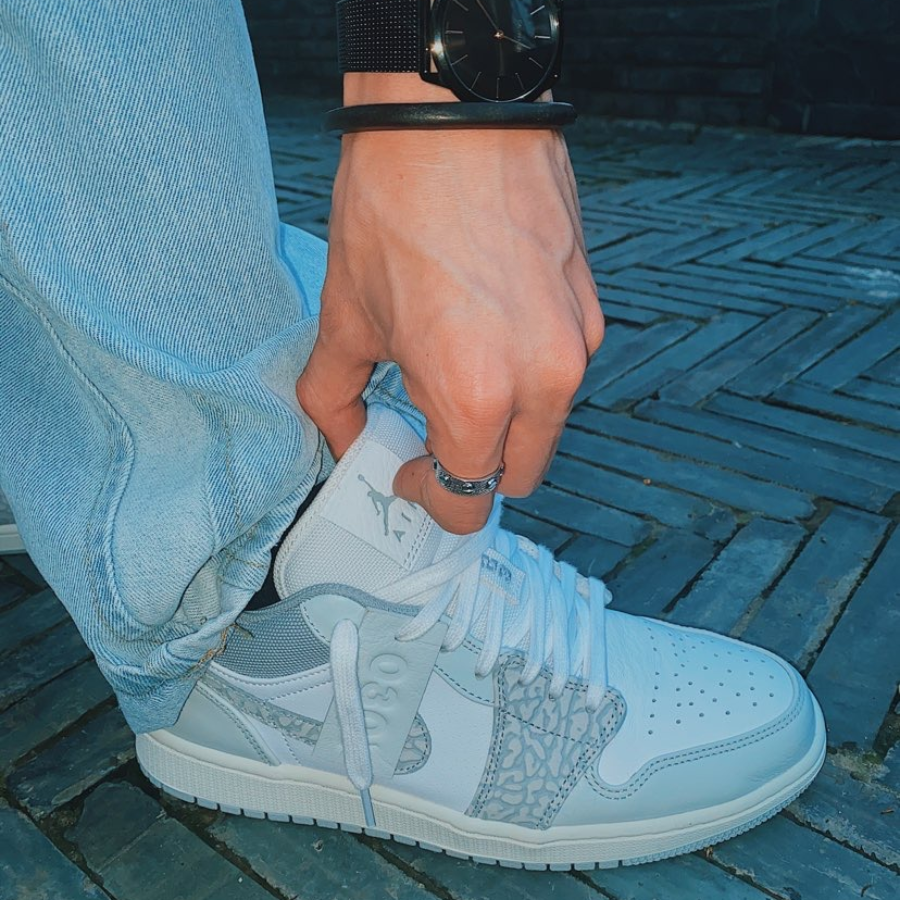 Giày Nike Air Jordan 1 Low Premium ‘Elephant Print’ DH4269-100 - Ảnh 4