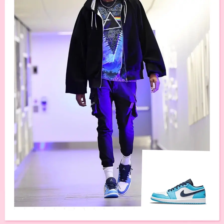 Alternative view of Giày Nike Air Jordan 1 Low 'UNC' 553558-144