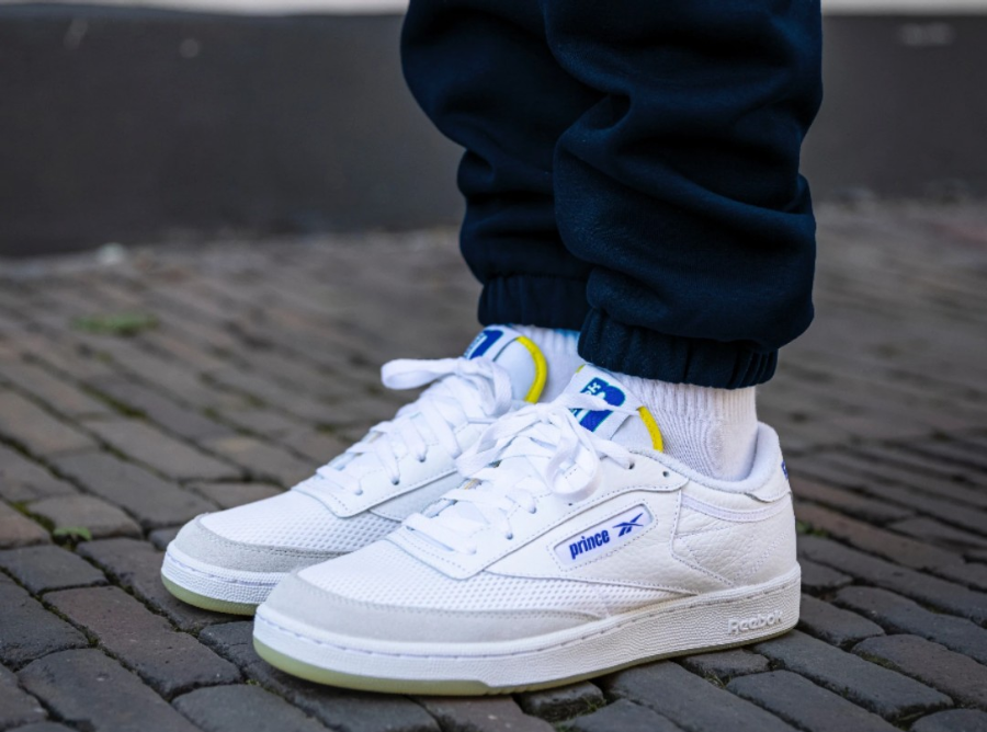 Giay Reebok Club C 85 x Prince 'White Bright Cobalt' GY8052