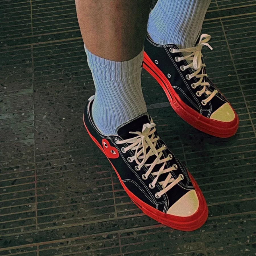 Giày Converse Comme des Garçons Play x Chuck 70 Low 'Black Red' A01795C - Ảnh 4