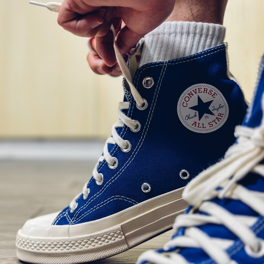 Giày Converse Comme des Garçons PLAY x Chuck 70 High 'Blue Quartz' 171846C - Ảnh 3