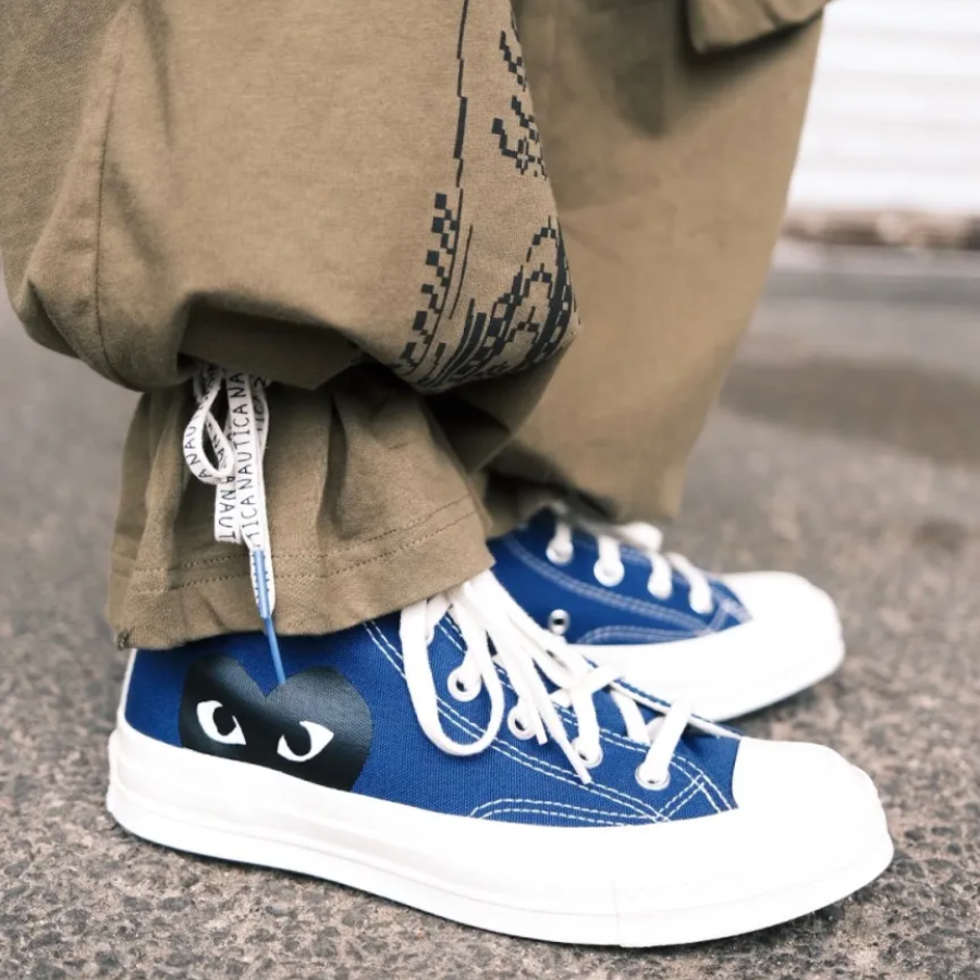 Giày Converse Comme des Garçons PLAY x Chuck 70 High 'Blue Quartz' 171846C - Ảnh 4
