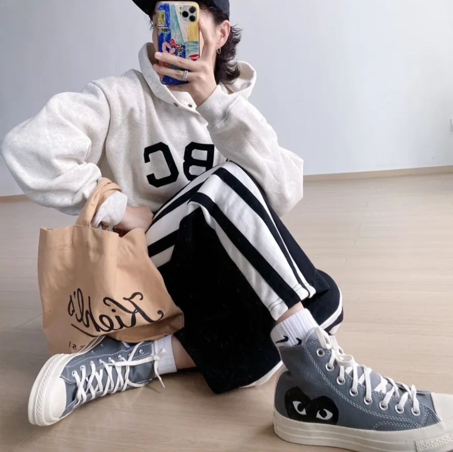 Giày Converse Comme des Garçons PLAY x Chuck 70 High 'Steel Gray' 171847C - Ảnh 4