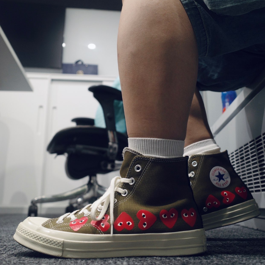 Giày Converse Comme des Garçons Play x Chuck 70 Hi Top 'Multi Heart' 162973C - Ảnh 4