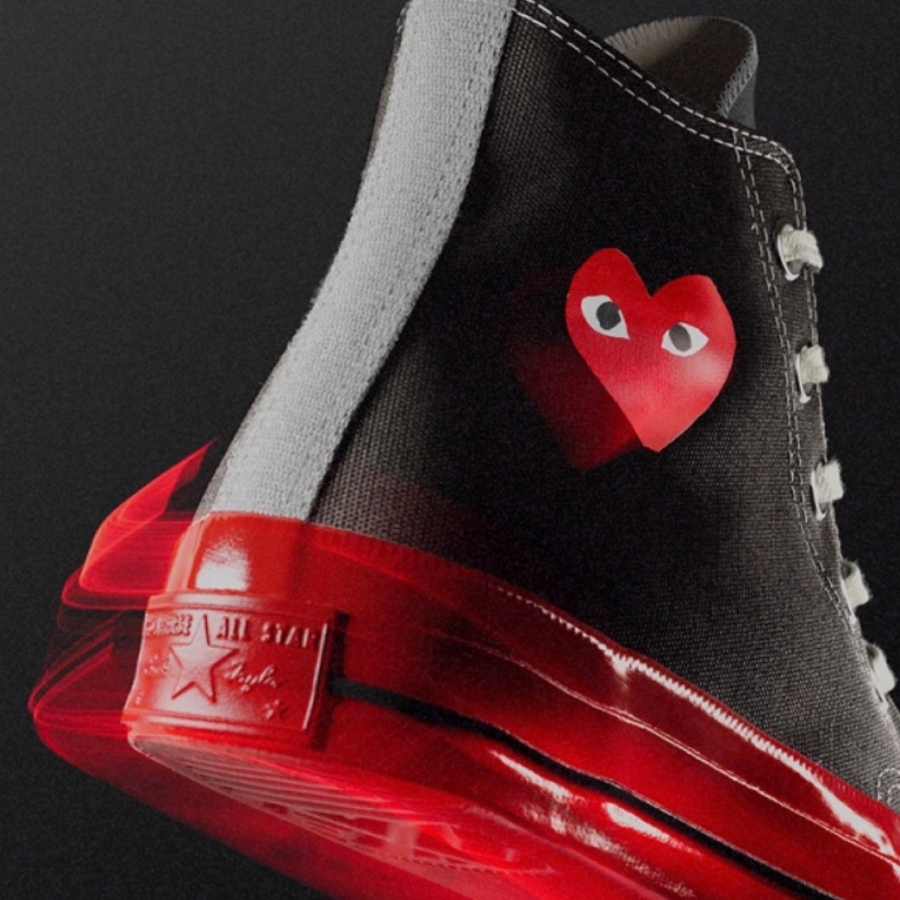 Giay Converse Play Chuck 70 x Comme des Garcons 'Black Red' A01793C