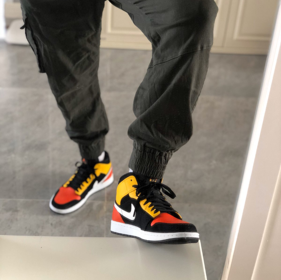 Giày Nike Air Jordan 1 Mid 'Black Amarillo Orange' 852542-087 - Ảnh 4