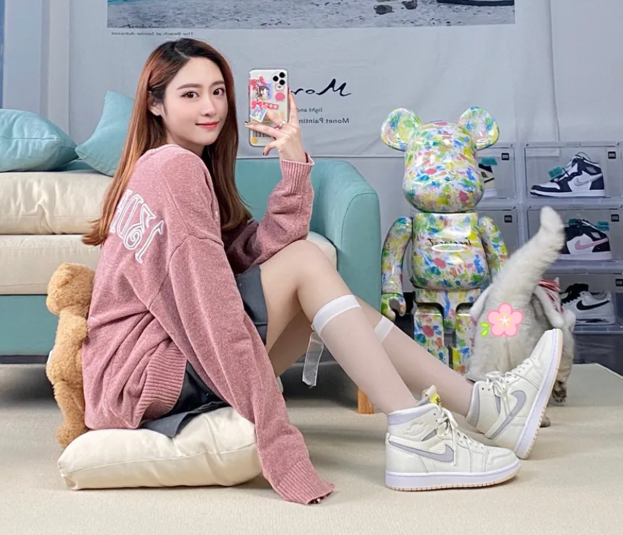 Giày Nike Wmns Air Jordan 1 High Zoom 'Pearl White' CT0979-107 - Ảnh 8