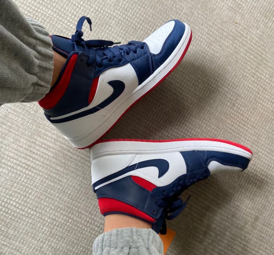 Giày Nike Air Jordan 1 Mid 'USA' 852542-104 - Ảnh 5