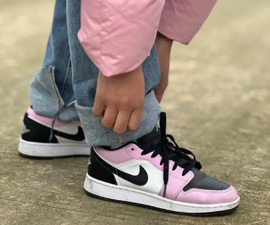Giày Nike Air Jordan 1 Low GS 'Light Arctic Pink' 554723-601 - Ảnh 8