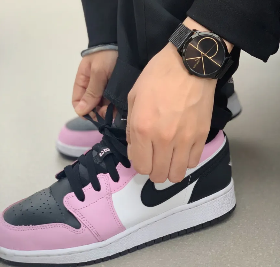 Giày Nike Air Jordan 1 Low GS 'Light Arctic Pink' 554723-601 - Ảnh 9