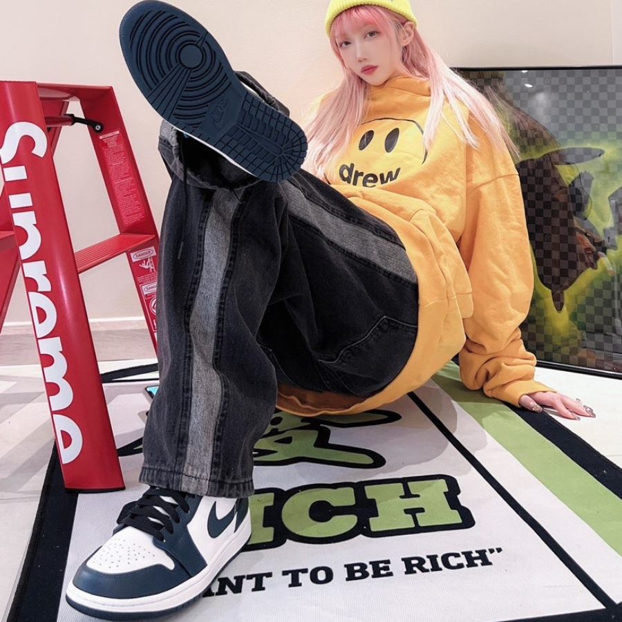 Giày Nike Air Jordan 1 Mid GS 'Armory Navy' 554725-411 - Ảnh 4