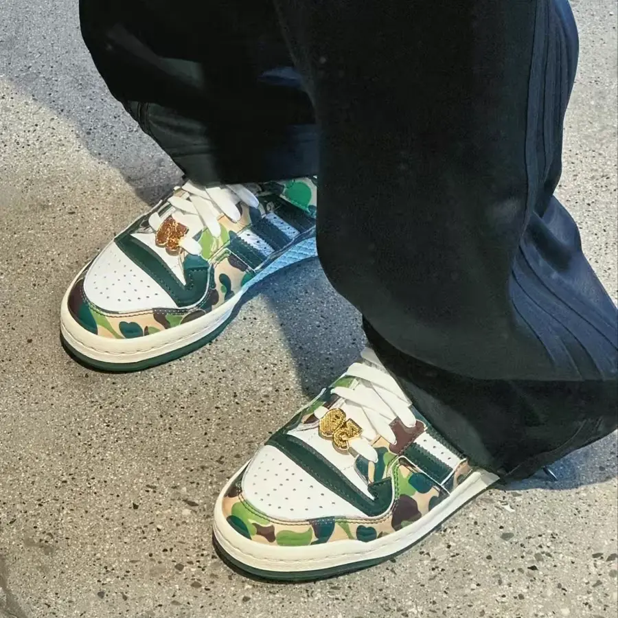 Giay Adidas Forum Low 84 x BAPE '30th Anniversary Green' ID4771