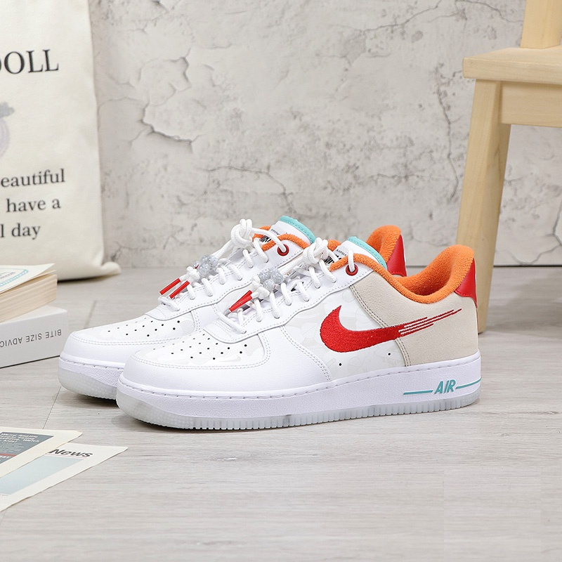 Giay Nike Air Force 1 Low 'Just Do It White Red Teal' FD4205-161