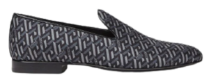 Giày Versace La Greca Jacquard Slippers Black Gray DSU6488-1A01742-5B050