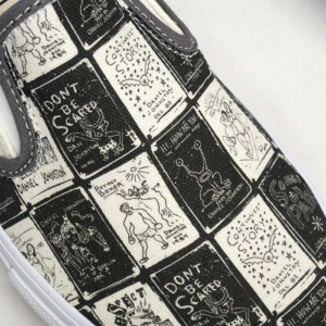 Giay Vans Slip On Skate x Daniel Johnston 'Black White' VN0A5FCAAO7