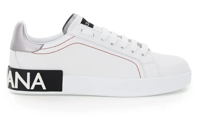 Giày Dolce & Gabbana Calfskin Nappa Portolino White Silver CK1587-AH527-8B441