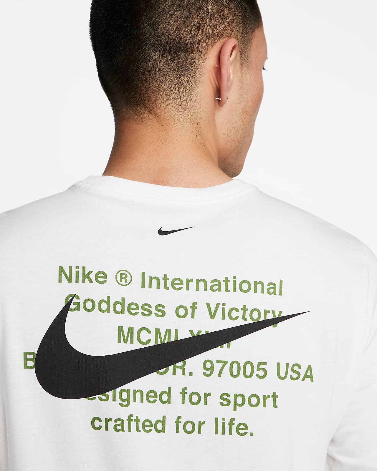 Áo Nike Double Swoosh Longsleeve White - Ảnh 3