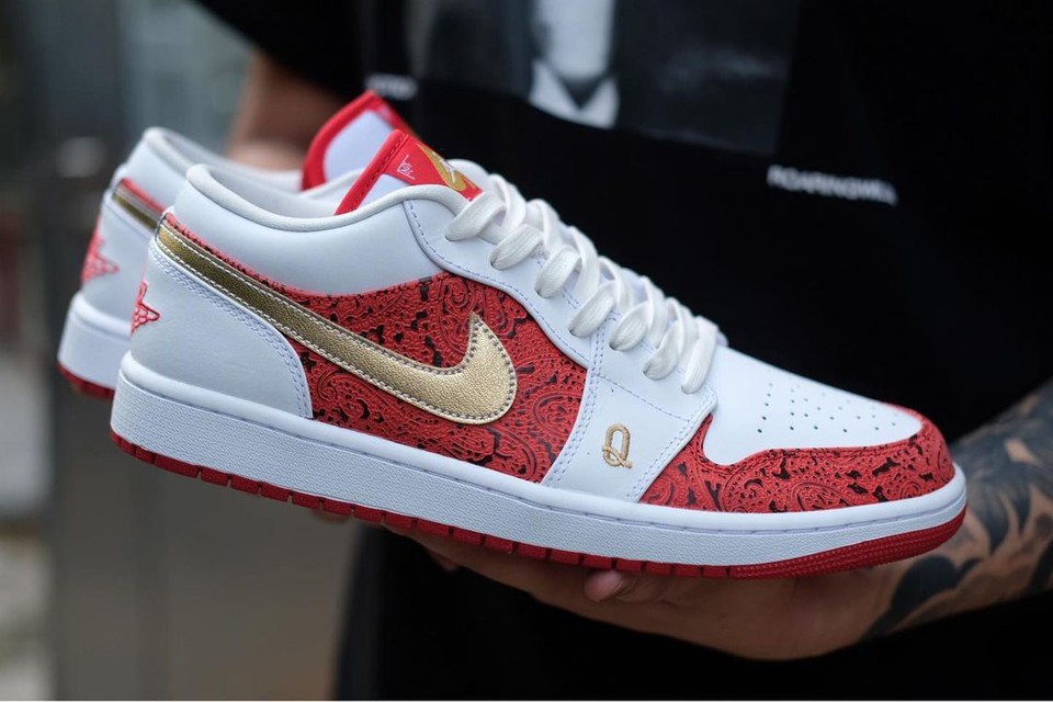 Giày Nike Air Jordan 1 Low 'Spades' DJ5185-100 - Ảnh 11