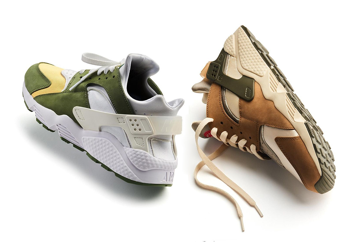 Giày Nike Stussy x Air Huarache LE 'Dark Olive' 2021 DD1381-300 - Ảnh 3