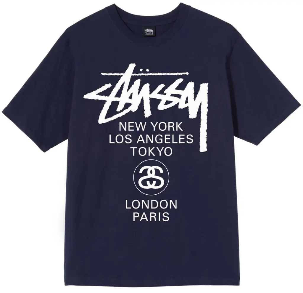 Áo Stussy World Tour T-Shirt Navy