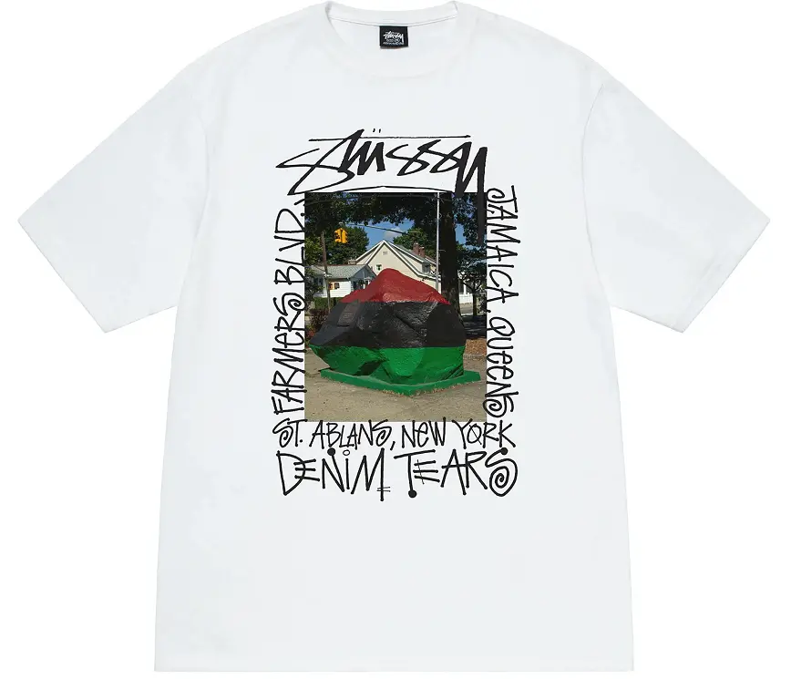 Ao Stussy x Denim Tears Farmers Blvd Tee 'White'