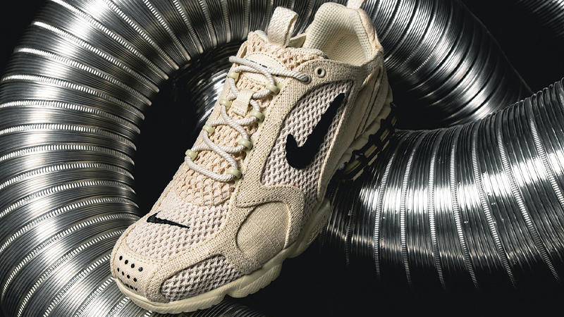 Giày Nike Stussy x Air Zoom Spiridon Caged 'Fossil' CQ5486-200 - Ảnh 6