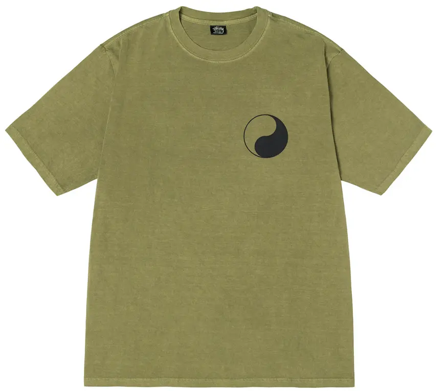Ao Stussy x Our Legacy Work Shop Yin Yang Pigment Dyed Tee 'Olive'
