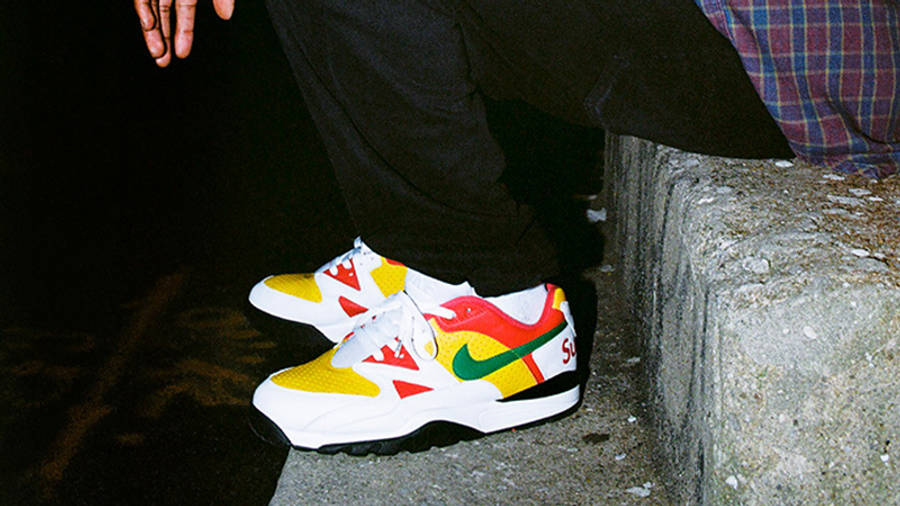 Giày Nike Supreme x Air Cross Trainer 3 Low 'White University Gold' CJ5291-100 - Ảnh 5