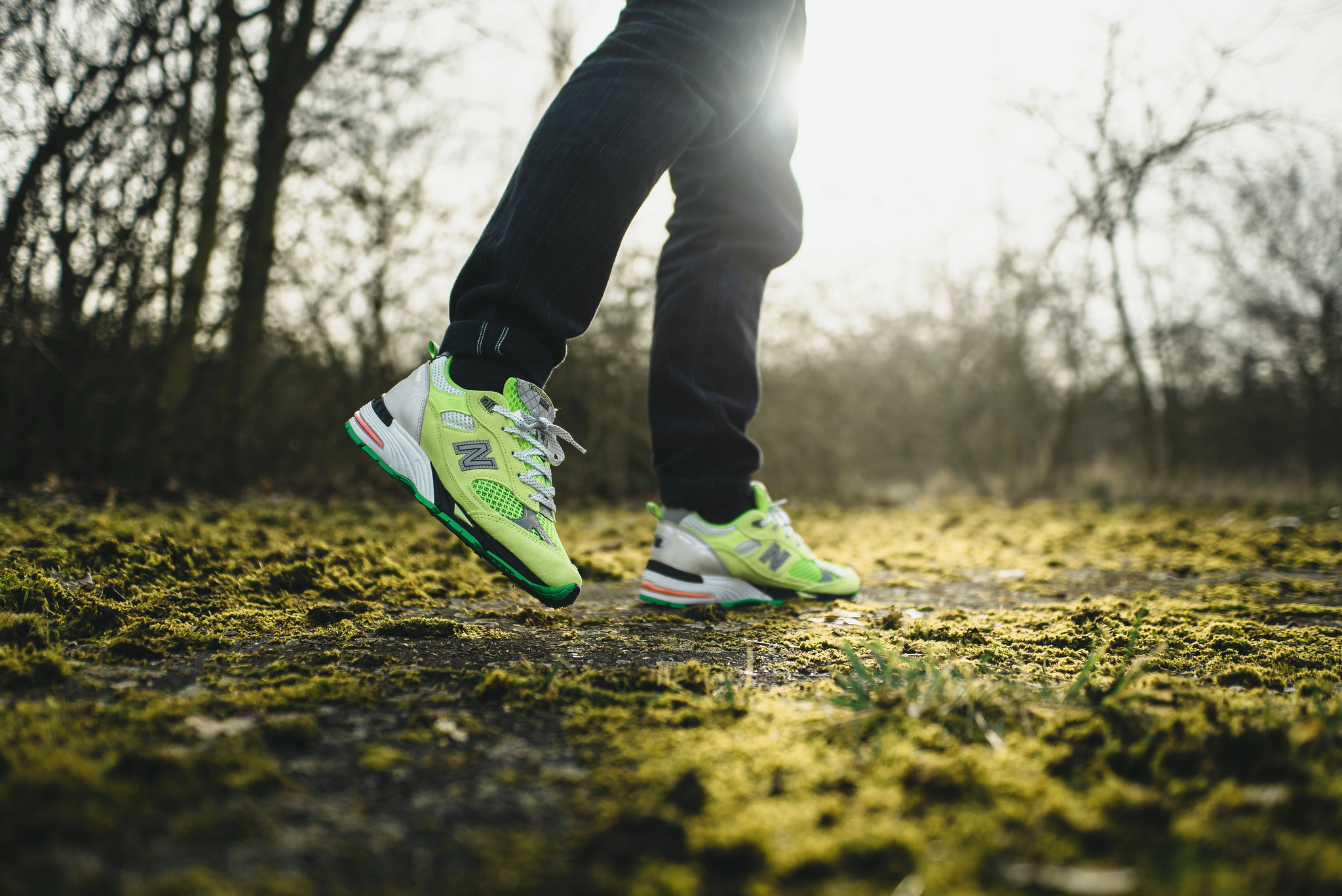 Giày New Balance Aries x Wmns 991 Made in England 'Neon Yellow' W991AFL - Ảnh 2