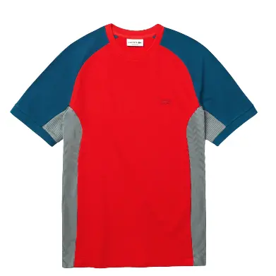 Ao Lacoste Colourblock Pique Crew Neck T-shirt Red TH5017-00