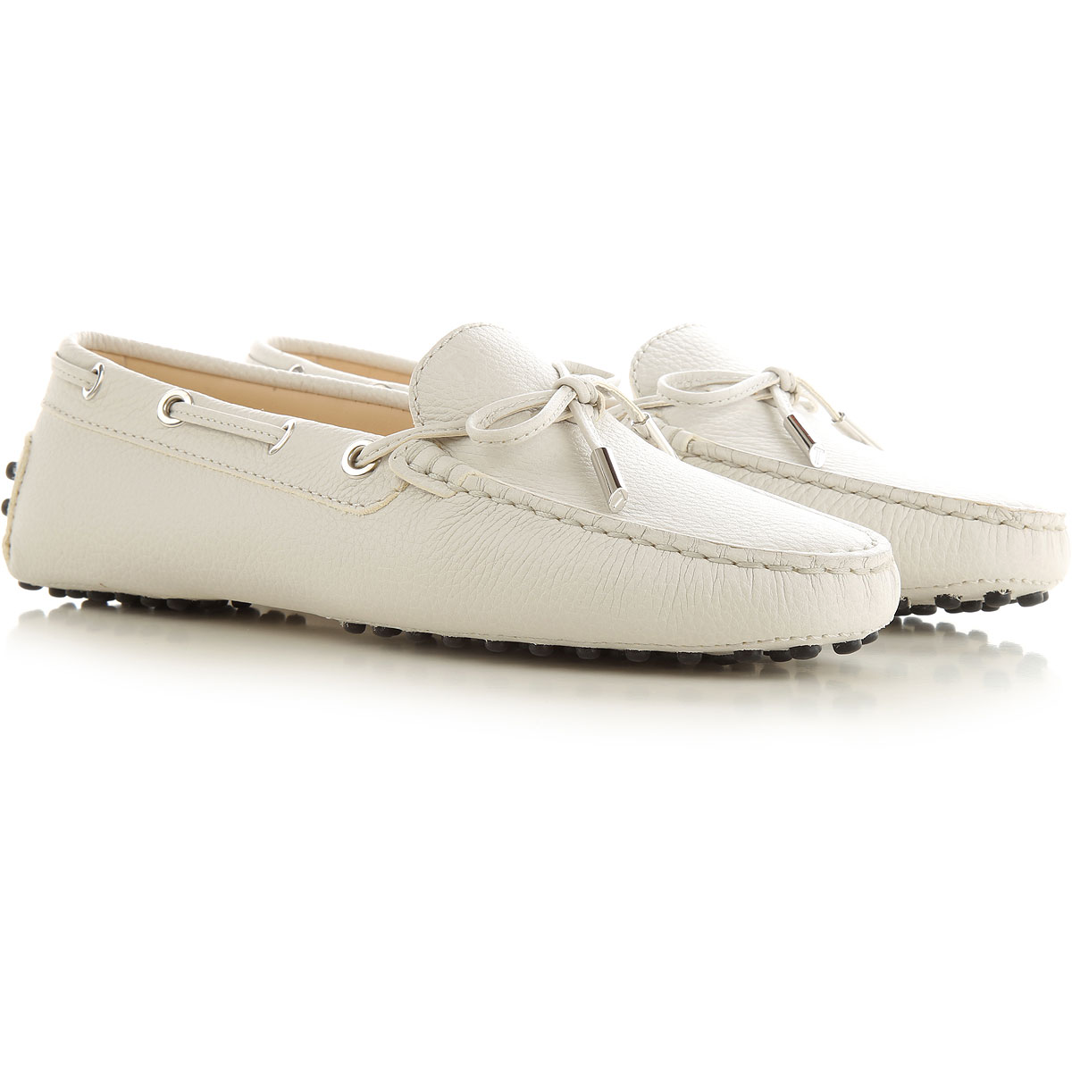 Giày Tod's Woman Gommino Driving Shoes in White Leather XXW0FW050305J19999 - Ảnh 6