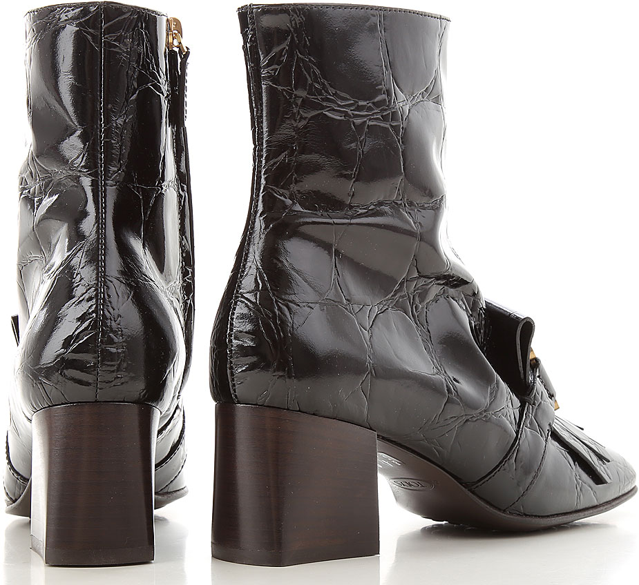 Giày Tod's BLACK LEATHER ANKLE BOOTS XXW71C0DH90XLXB999 - Ảnh 7