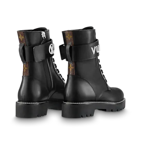 Giày Louis Vuitton Territory Flat Ranger Boots Black 1A9HAK - Ảnh 2