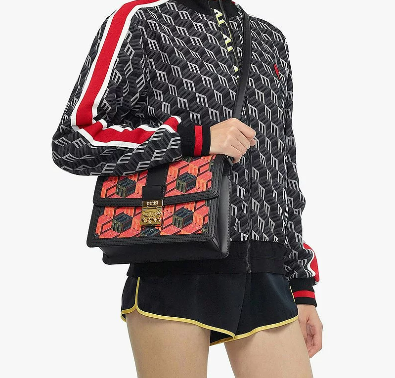 Túi MCM Tracy Shoulder Bag in Cubic Monogram Jacquard MWSCSCK01MT001 - Ảnh 6