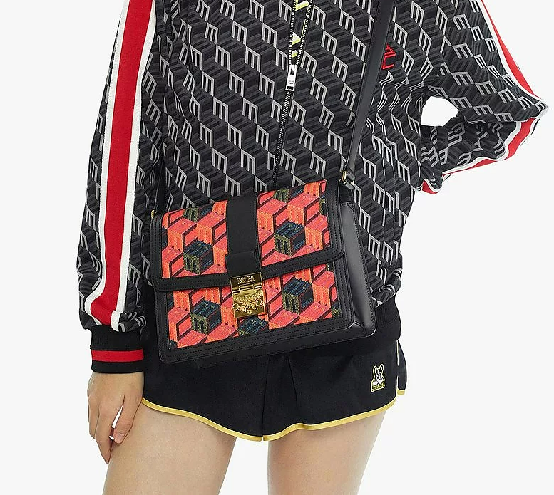 Túi MCM Tracy Shoulder Bag in Cubic Monogram Jacquard MWSCSCK01MT001 - Ảnh 5