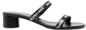 Giay Balenciaga Logo Round Slippers Sandals 'Black' 695000-WCAE1-1090