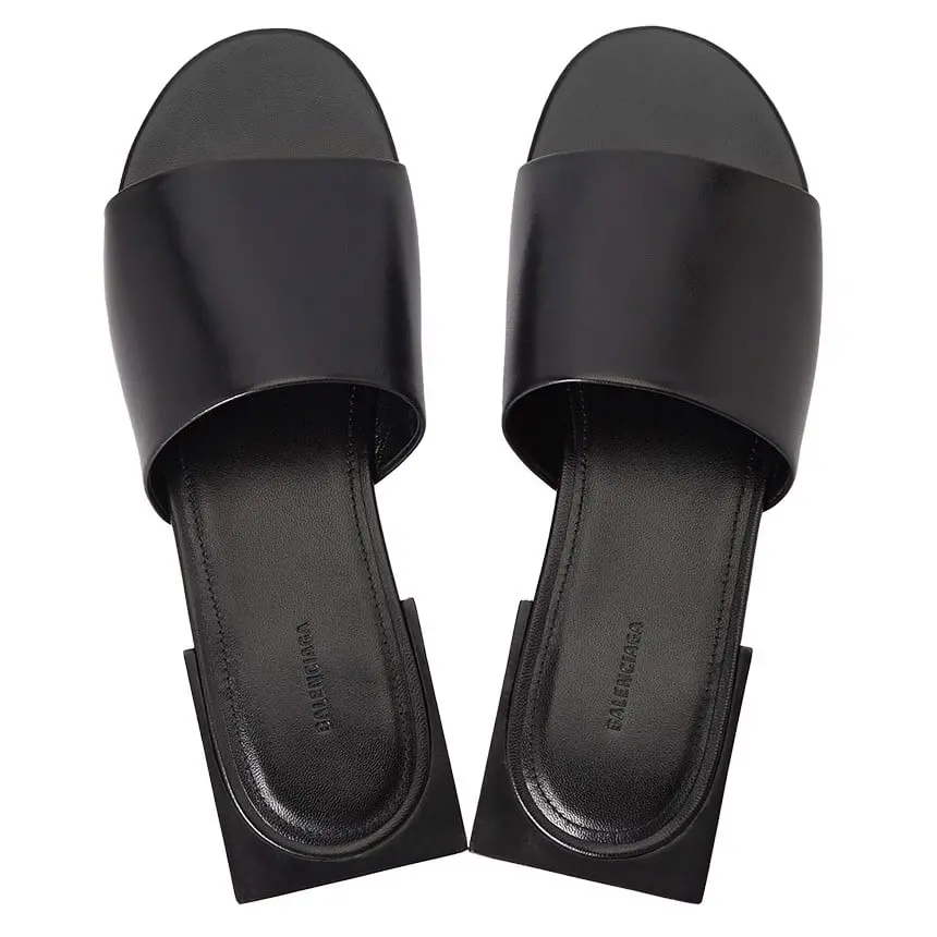 Dep Balenciaga Logo Box Slipper Mule 'Black' 653796-WA8FF-1090