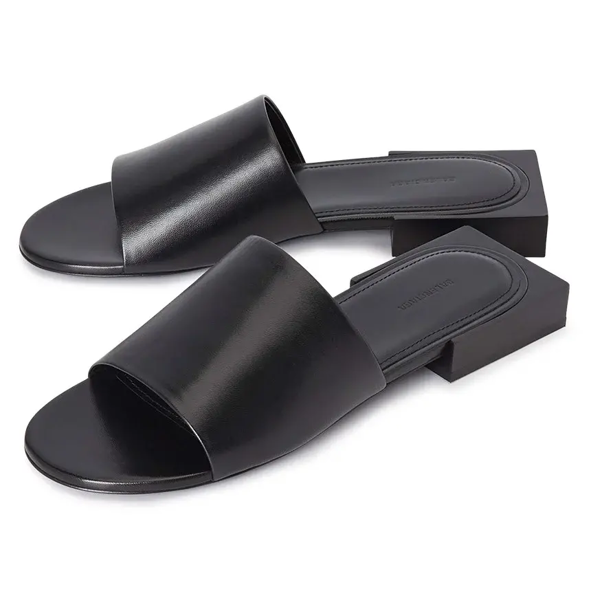 Dep Balenciaga Logo Box Slipper Mule 'Black' 653796-WA8FF-1090