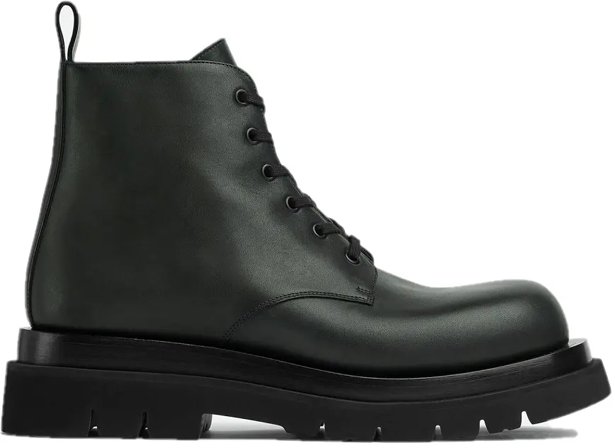 Giay Bottega Veneta Lug Lace-Up Ankle Boot 'Bottle Green' 730224VBS503381