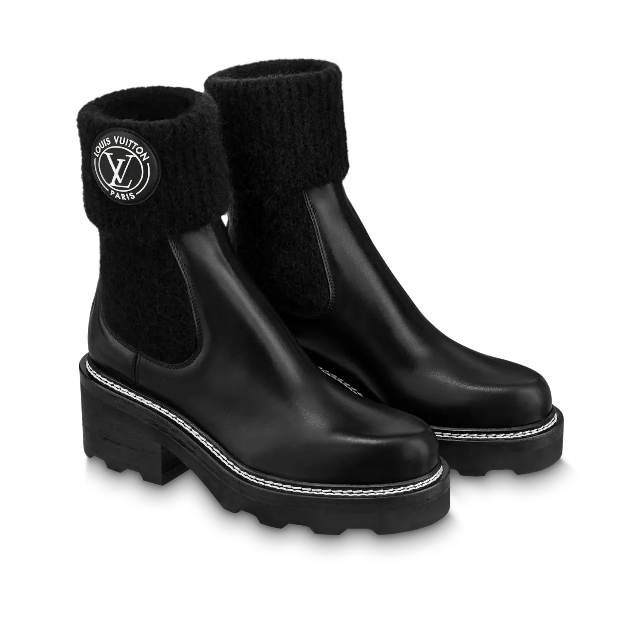 Alternative view of Giày Louis Vuitton LV Beaubourg Ankle Boots 'Black' 1AABU1