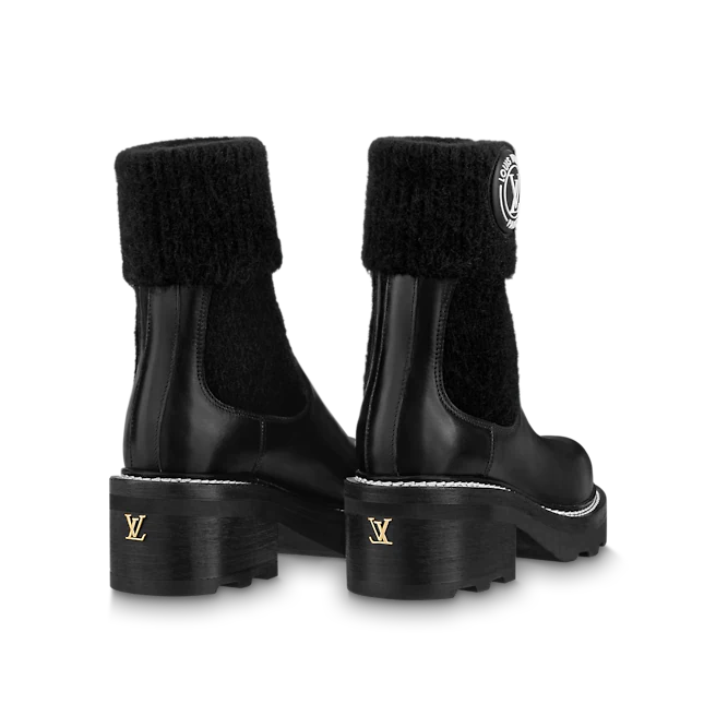 Giày Louis Vuitton LV Beaubourg Ankle Boots 'Black' 1AABU1 - Ảnh 4