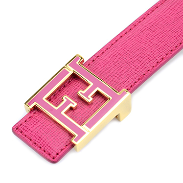 Thắt Lưng Fendi 'Crayons' Pink Saffiano Leather Belt 8C0496-00F09-F0PXB - Ảnh 4
