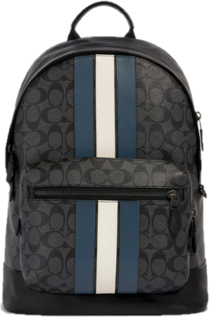 Balo Coach West Backpack Signature Canvas Varsity 'Denim' 3001-QBOH0