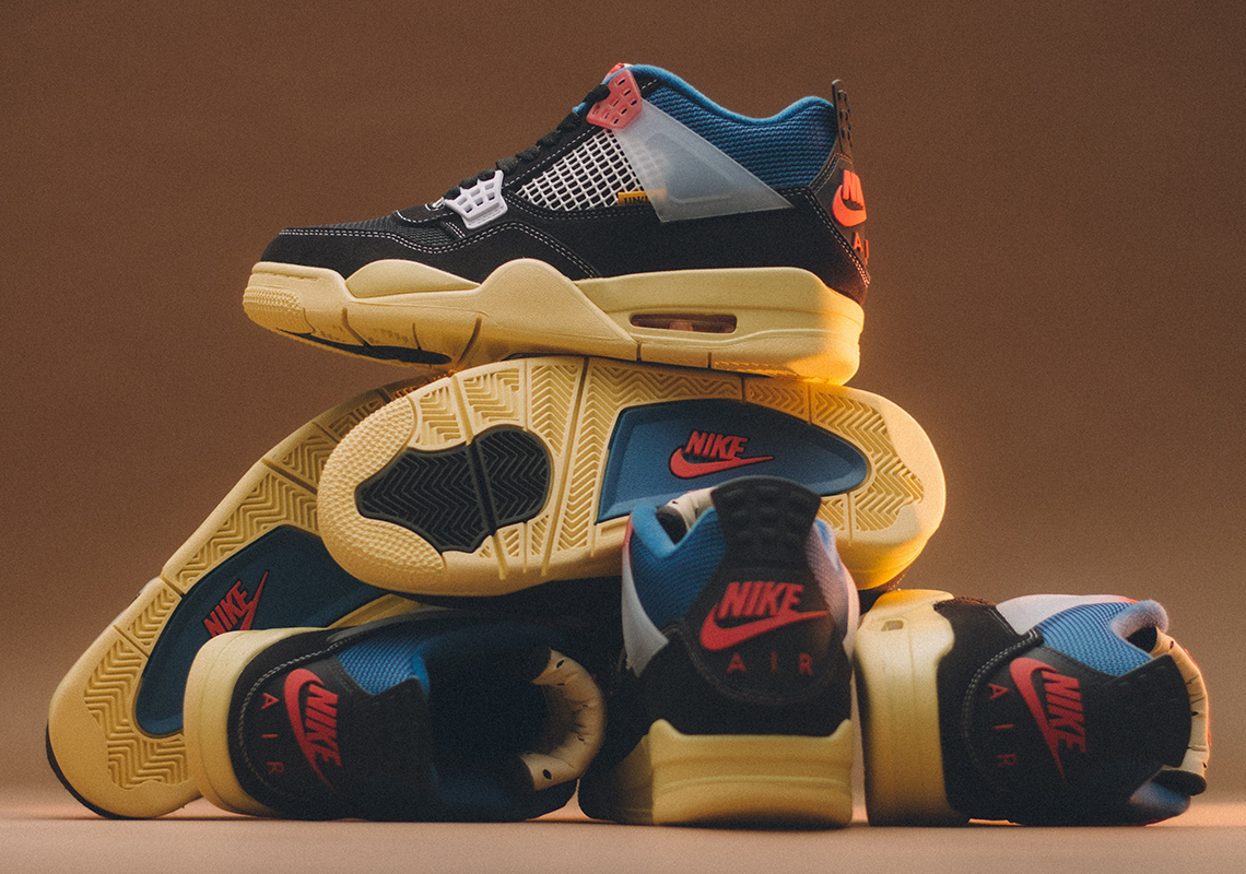 Giày Nike Union LA x Air Jordan 4 Retro 'Off Noir' DC9533-001 - Ảnh 4