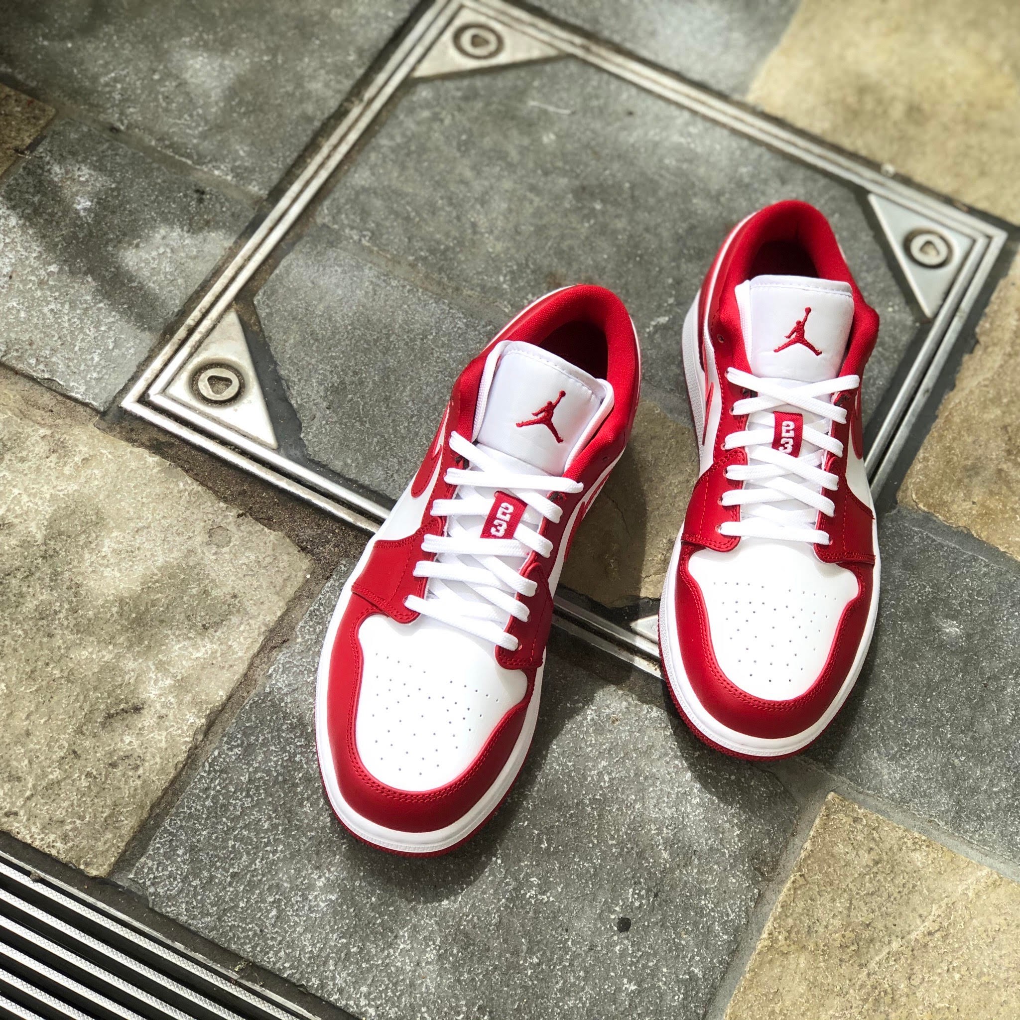 Giày Nike Air Jordan 1 Low 'Gym Red White' 553558-611 - Ảnh 6