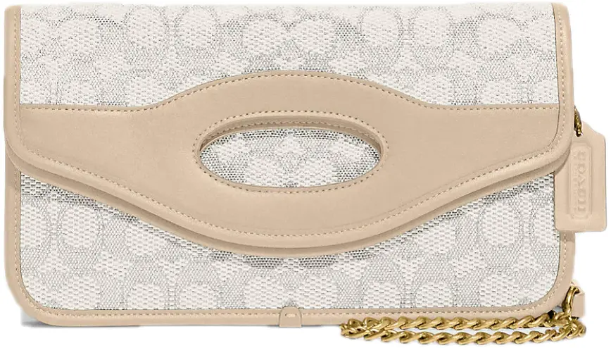 Tui Coach Foldover Clutch Signature 'Chalk Ivory' CA358-B4UDK