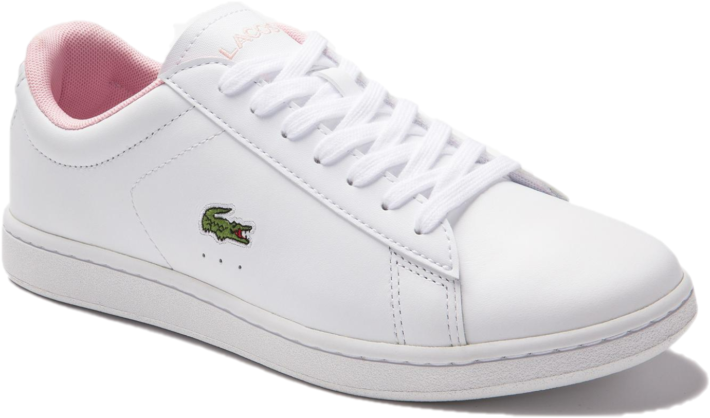 Giày Lacoste Women's Carnaby Evo Leather and Synthetic Sneakers White Pink 740SFA0037-1Y9