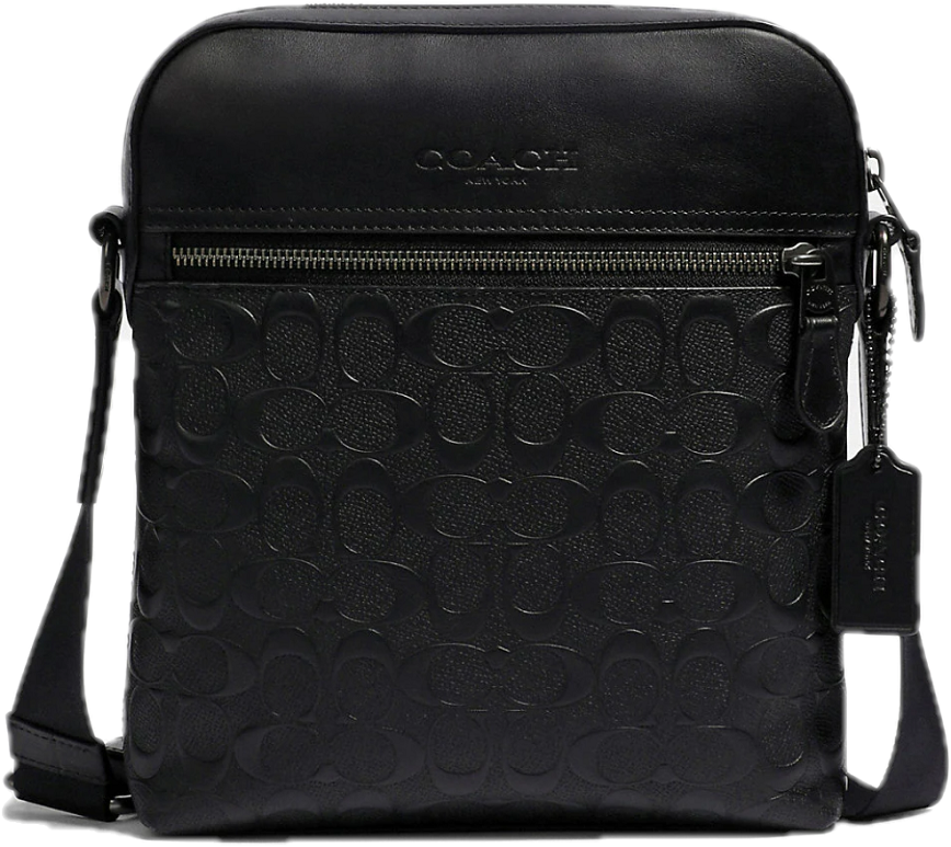 Tui Coach Houston Flight Bag In Signature Leather 'Black' 4009-QB